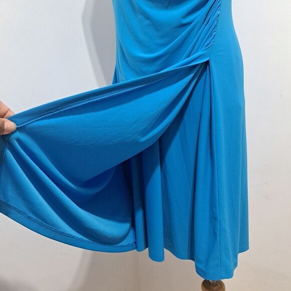Lauren Ralph Lauren Surplice Wrap Jersey Dress Dutchess Blue Size 16 - Picture 8 of 14